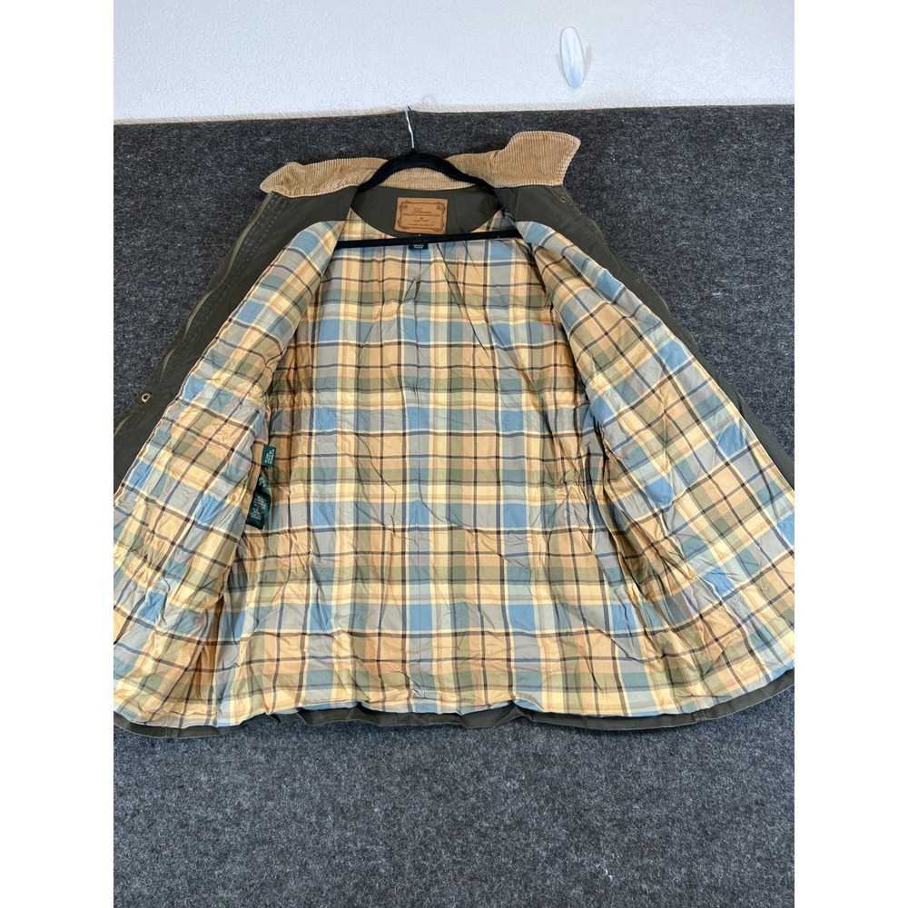 Lauren Ralph Lauren Green Field Barn Jacket Equestrian Blanket Lined Women Large - Picture 3 of 13